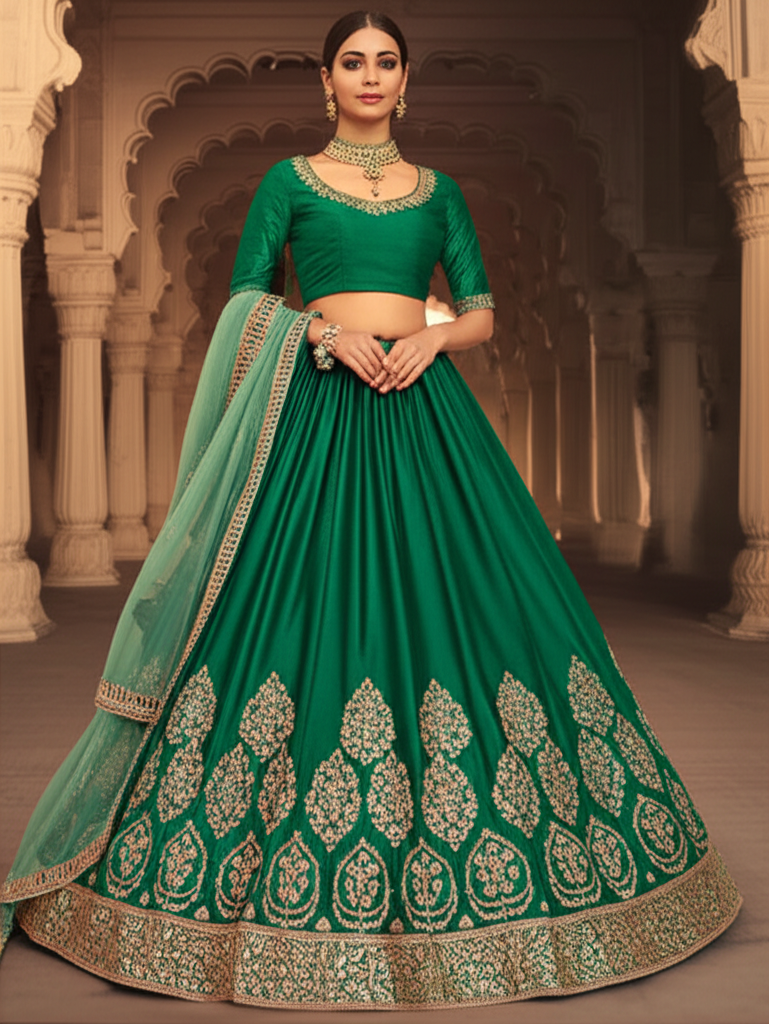 Multi Color Net Lehenga Set