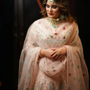 Multi Color Net Lehenga Set
